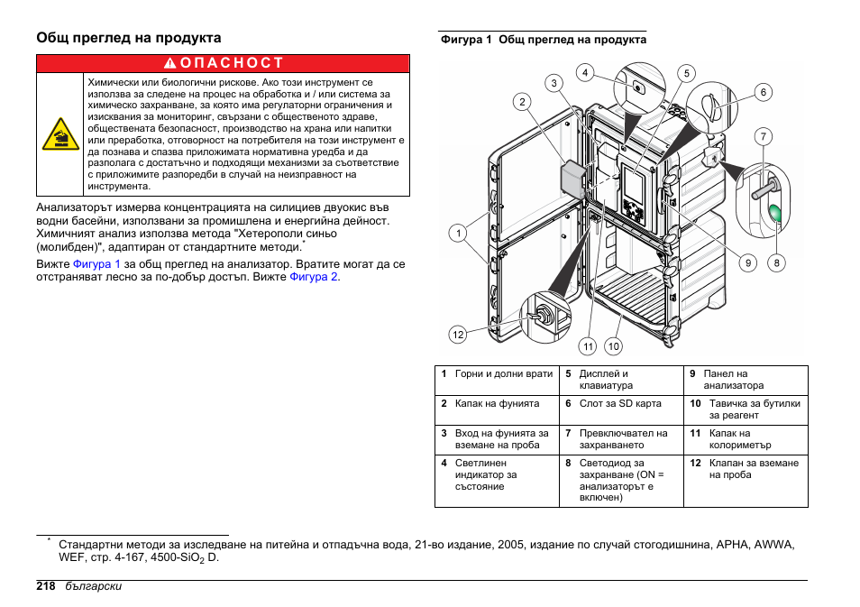 Общ преглед на продукта | Hach-Lange POLYMETRON 9610 sc SiO2 Operations User Manual | Page 218 / 410