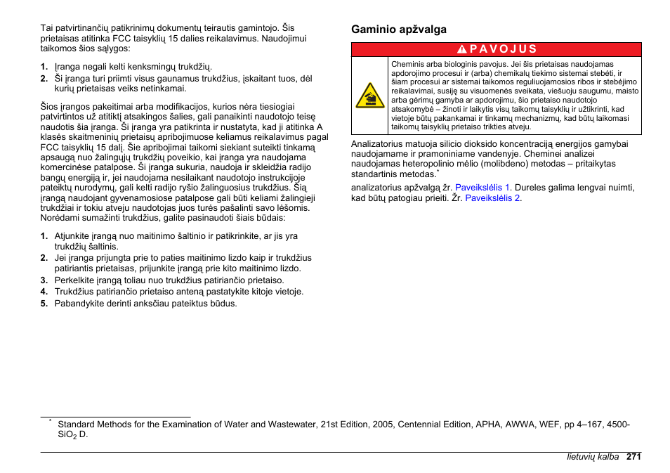 Gaminio apžvalga | Hach-Lange POLYMETRON 9610 sc SiO2 Operations User Manual | Page 271 / 410