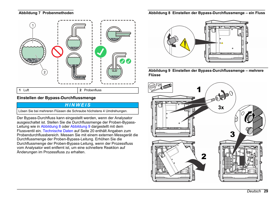 Einstellen der bypass-durchflussmenge | Hach-Lange POLYMETRON 9610 sc SiO2 Operations User Manual | Page 29 / 410