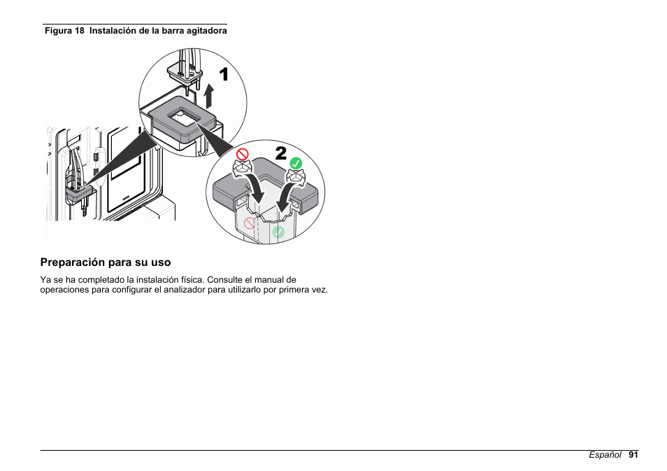 Preparación para su uso, Pasos. consulte la, Figura 18 | Hach-Lange POLYMETRON 9610 sc SiO2 Operations User Manual | Page 91 / 410