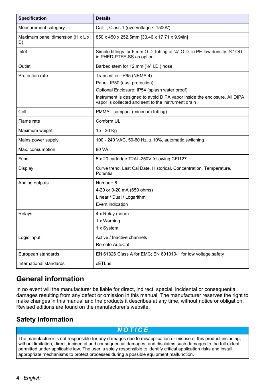 General information, Safety information | Hach-Lange POLYMETRON 9240 Basic User Manual User Manual | Page 4 / 162