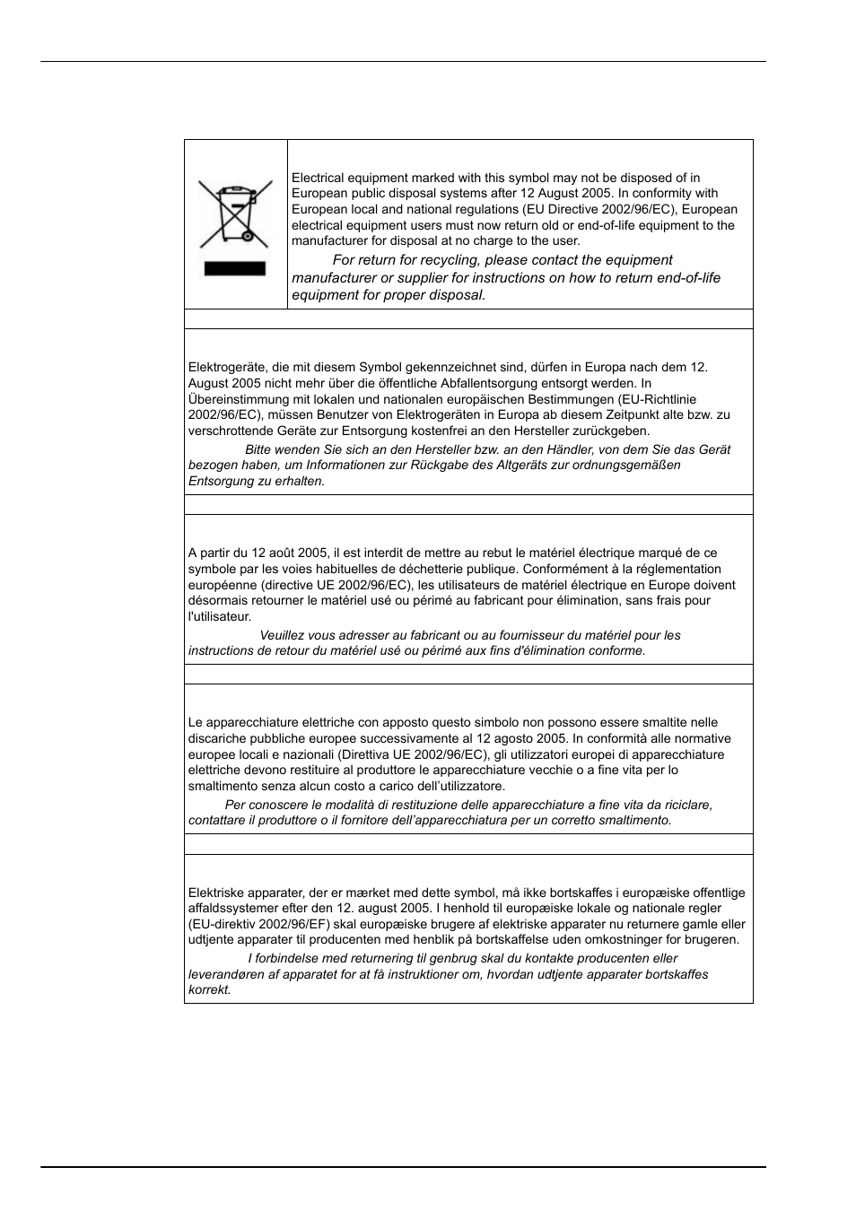 4 product recycling information, General information | Hach-Lange POLYMETRON 9240 Operator Manual User Manual | Page 10 / 144