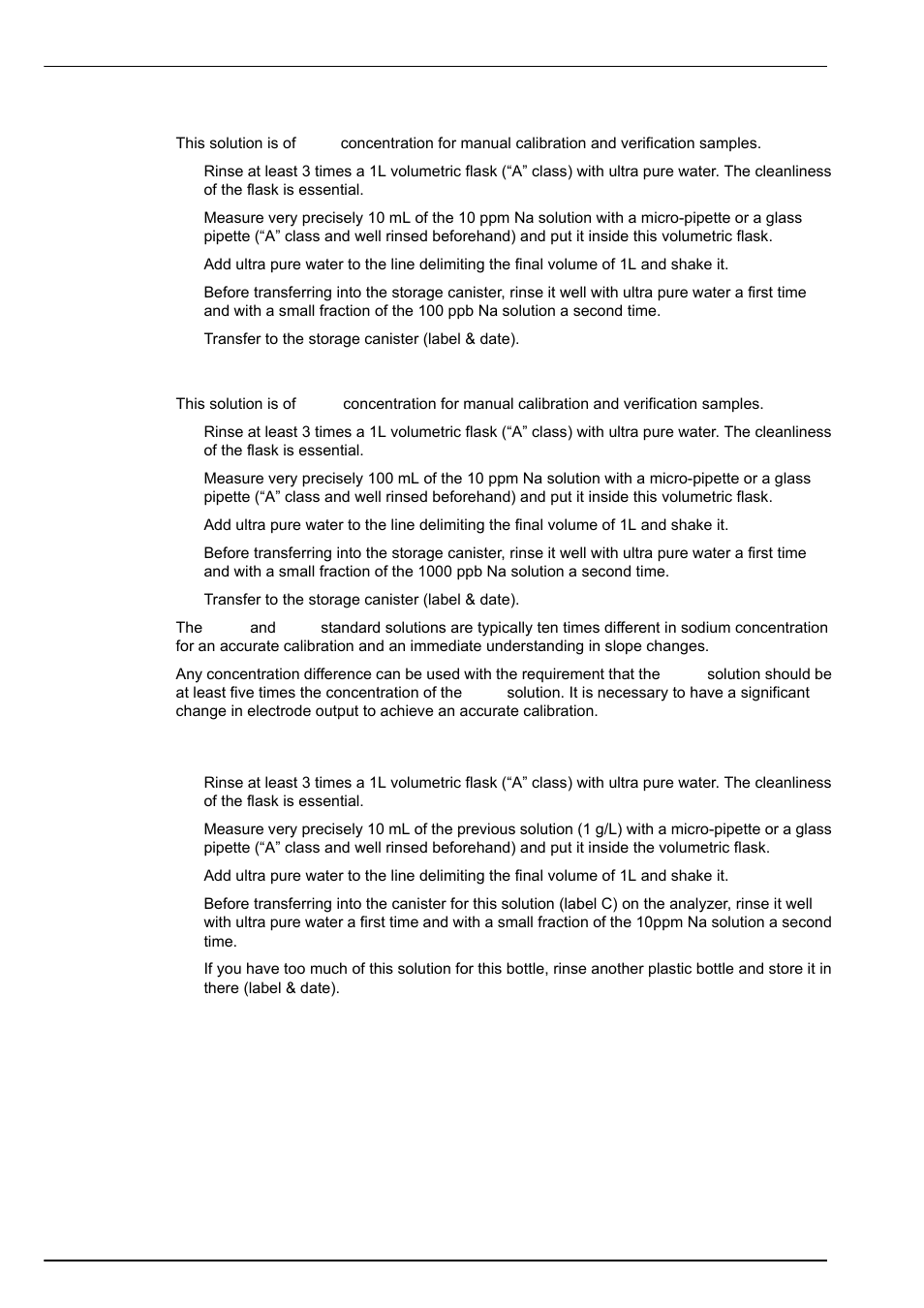 3 automatic calibration solution (10 ppm na), Reagent preparation | Hach-Lange POLYMETRON 9240 Operator Manual User Manual | Page 140 / 144