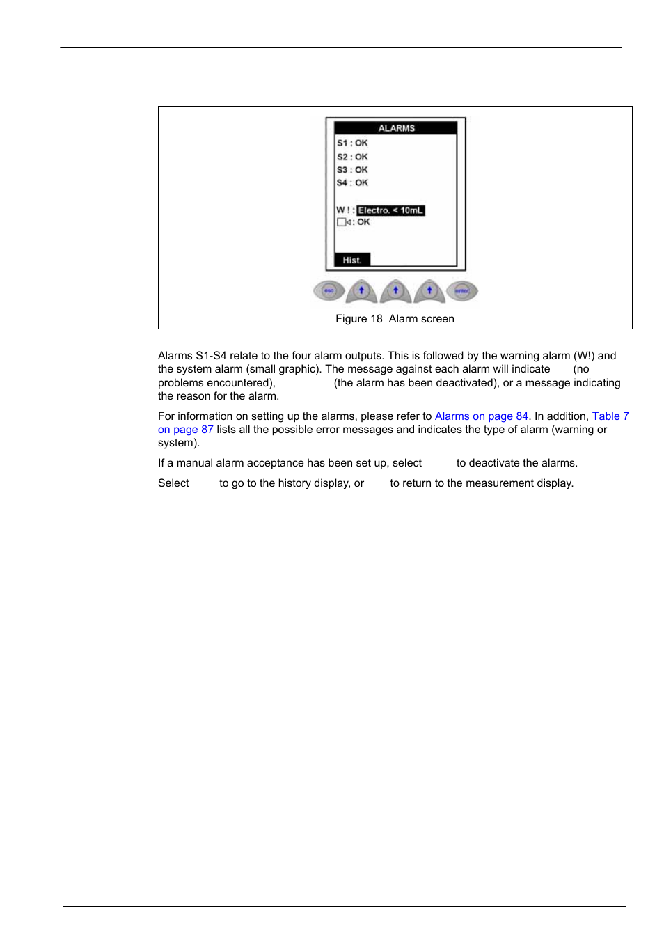3 alarms screen | Hach-Lange POLYMETRON 9240 Operator Manual User Manual | Page 67 / 144