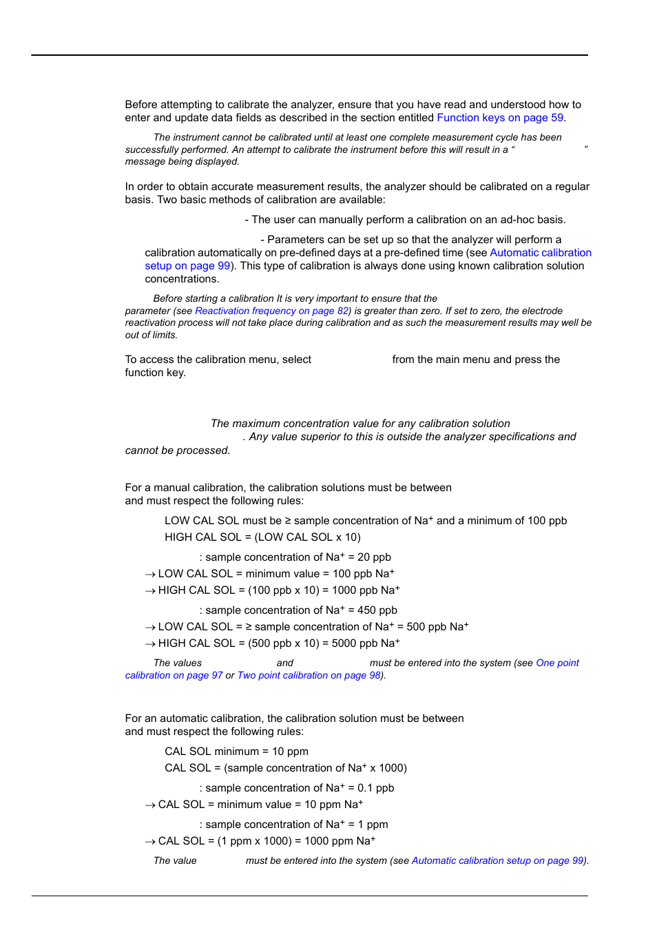 Section 8 calibration, 1 general, 2 calibration solution concentrations | 1 general 8.2 calibration solution concentrations, As the 92, Entitled | Hach-Lange POLYMETRON 9240 Operator Manual User Manual | Page 95 / 144