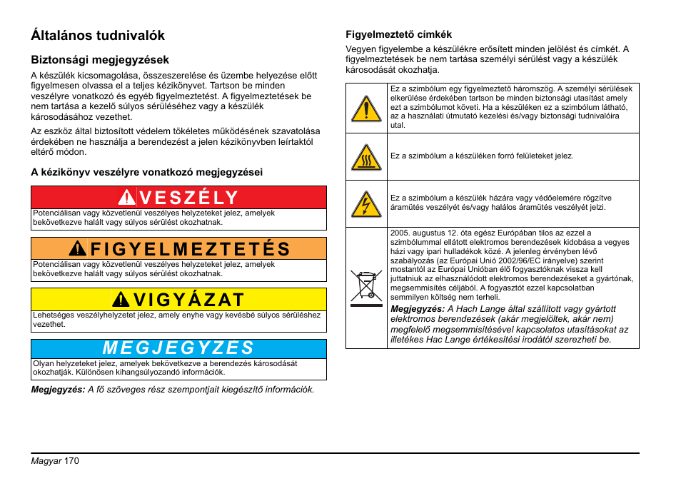 Általános tudnivalók | Hach-Lange PHOSPHAX sigma Basic User Manual User Manual | Page 170 / 305