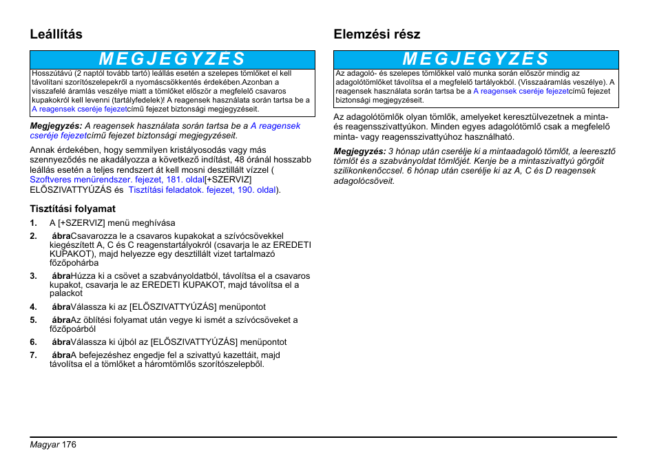 Leállítás, Elemzési rész | Hach-Lange PHOSPHAX sigma Basic User Manual User Manual | Page 176 / 305