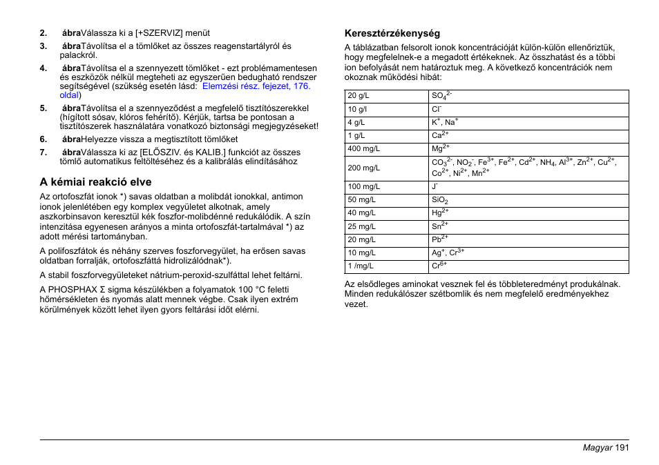 A kémiai reakció elve, Keresztérzékenység | Hach-Lange PHOSPHAX sigma Basic User Manual User Manual | Page 191 / 305