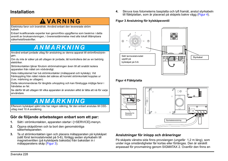 Installation, Gör de följande arbetsstegen enbart som ett par | Hach-Lange PHOSPHAX sigma Basic User Manual User Manual | Page 228 / 305