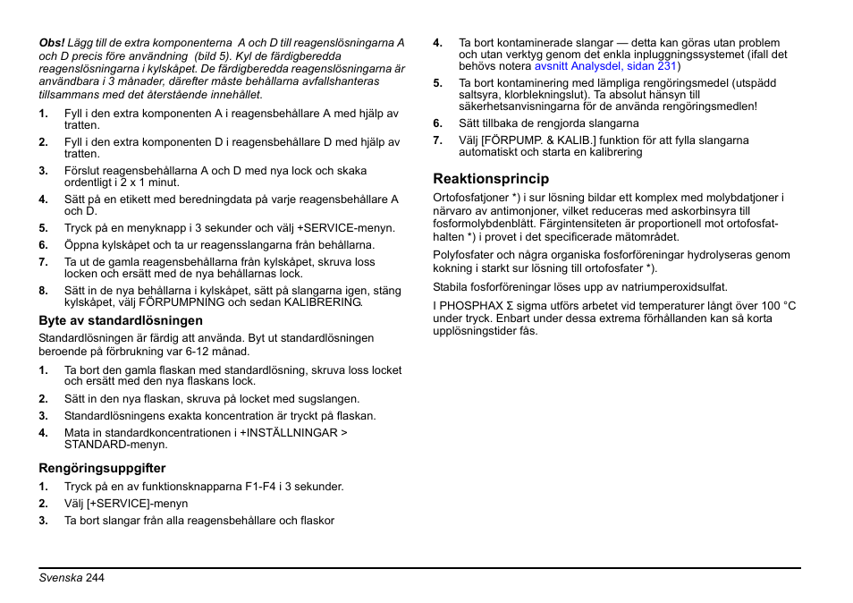 Avsnitt rengöringsuppgifter, sidan 244, Så a | Hach-Lange PHOSPHAX sigma Basic User Manual User Manual | Page 244 / 305