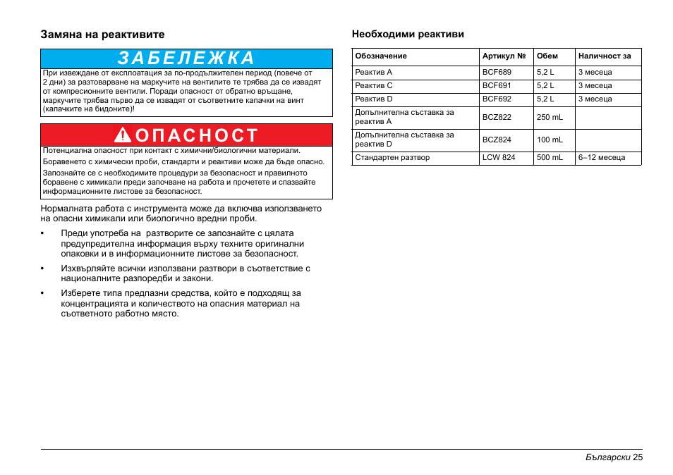 Раздел замяна на реактивите, Раздел замяна на, Реактивите | Hach-Lange PHOSPHAX sigma Basic User Manual User Manual | Page 25 / 305
