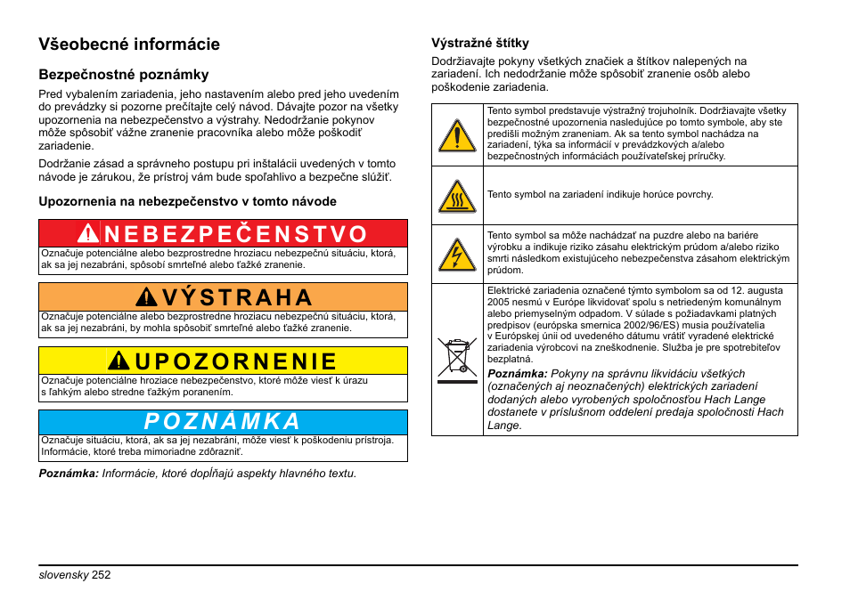 Všeobecné informácie | Hach-Lange PHOSPHAX sigma Basic User Manual User Manual | Page 252 / 305