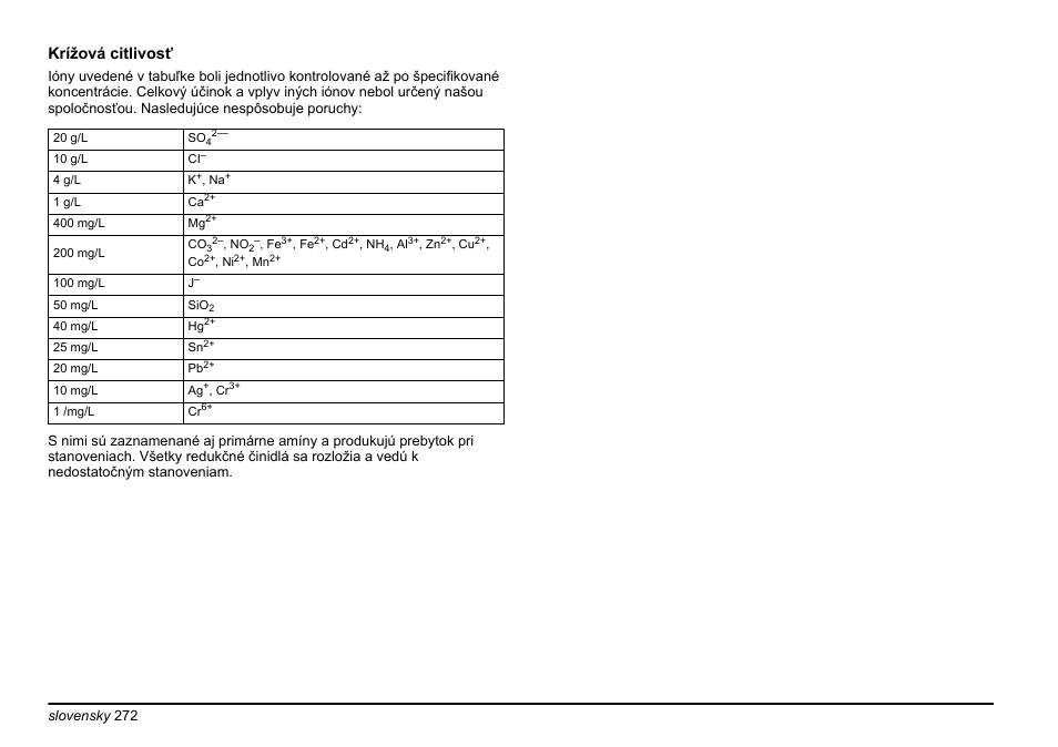Krížová citlivosť | Hach-Lange PHOSPHAX sigma Basic User Manual User Manual | Page 272 / 305
