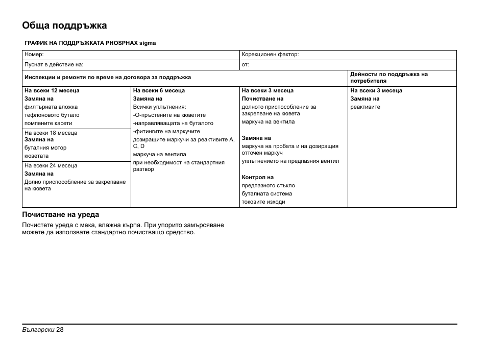 Обща поддръжка | Hach-Lange PHOSPHAX sigma Basic User Manual User Manual | Page 28 / 305