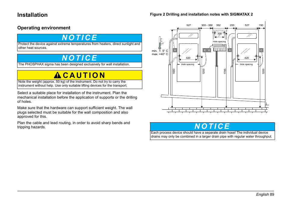 Installation, Operating environment | Hach-Lange PHOSPHAX sigma Basic User Manual User Manual | Page 89 / 305