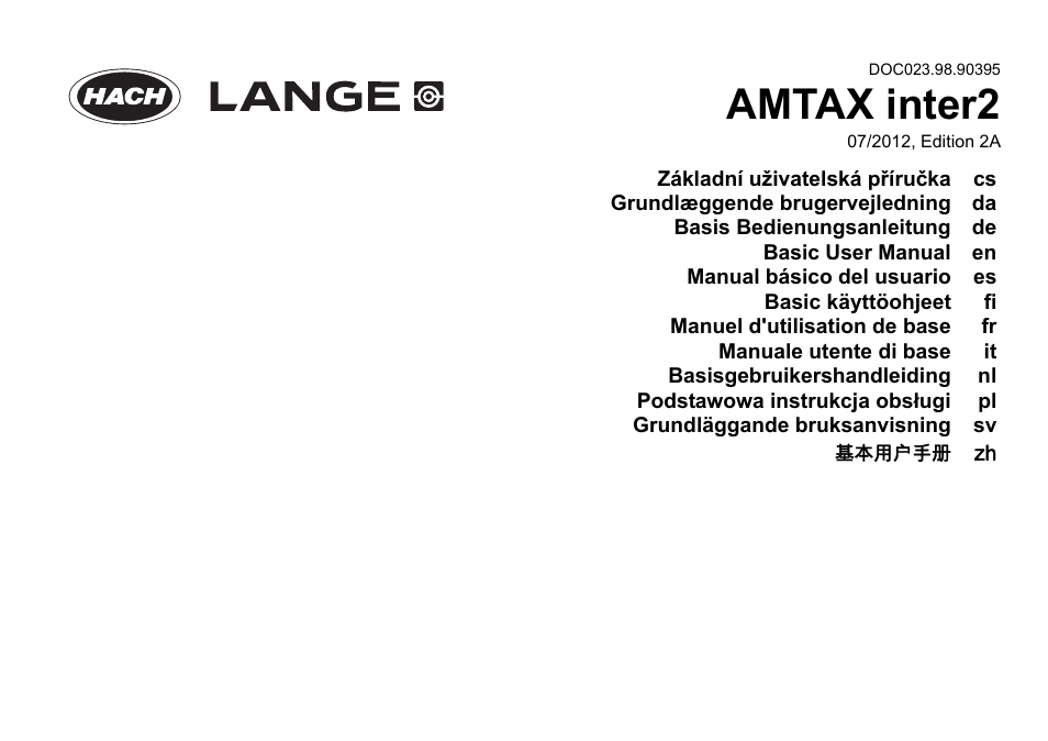 Hach-Lange AMTAX inter2 Basic User Manual User Manual | 377 pages