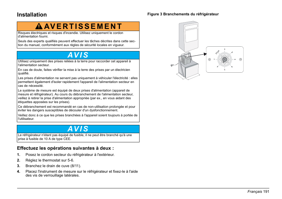 Av i s, Installation | Hach-Lange AMTAX inter2 Basic User Manual User Manual | Page 191 / 377