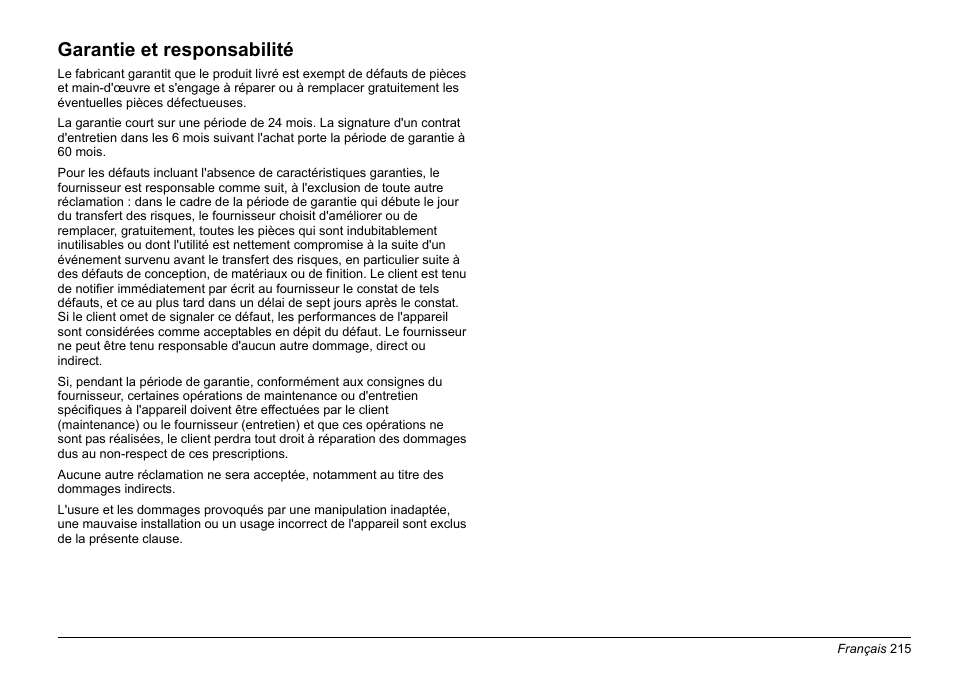 Garantie et responsabilité | Hach-Lange AMTAX inter2 Basic User Manual User Manual | Page 215 / 377