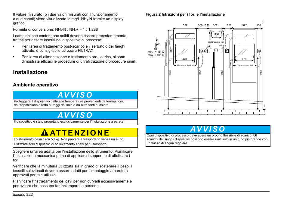 Installazione, Ambiente operativo | Hach-Lange AMTAX inter2 Basic User Manual User Manual | Page 222 / 377