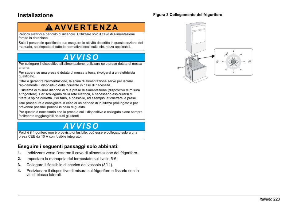 Installazione | Hach-Lange AMTAX inter2 Basic User Manual User Manual | Page 223 / 377