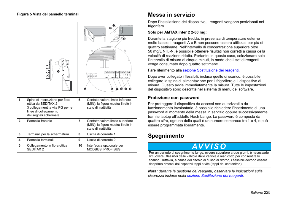 Messa in servizio, Spegnimento | Hach-Lange AMTAX inter2 Basic User Manual User Manual | Page 225 / 377