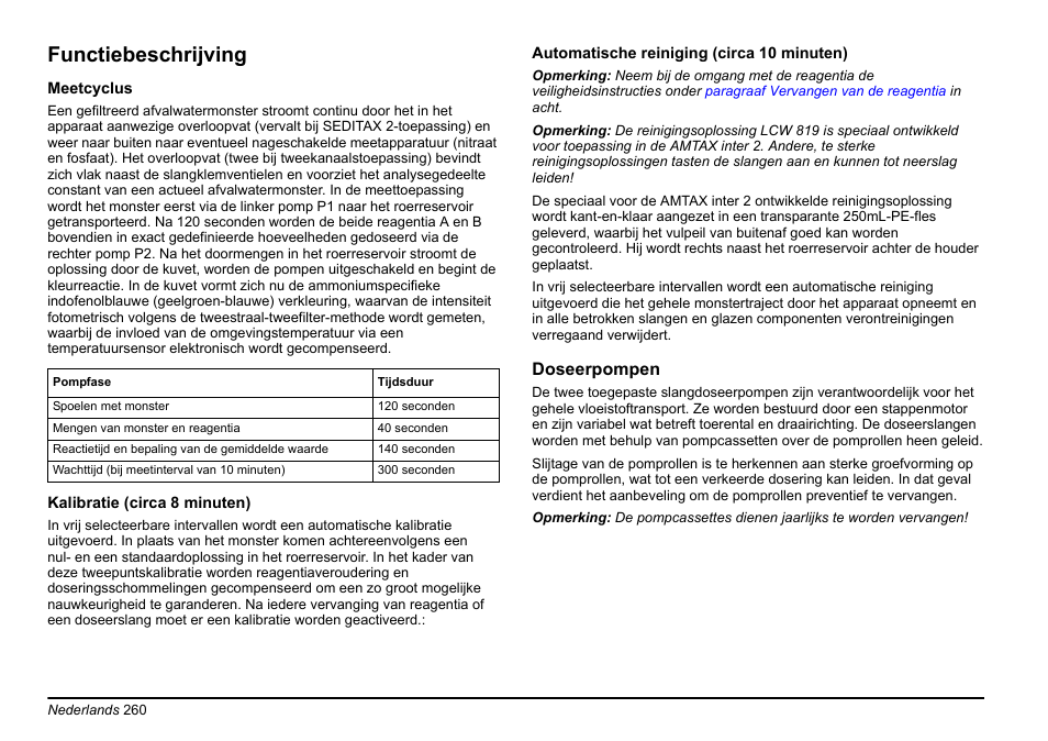 Functiebeschrijving | Hach-Lange AMTAX inter2 Basic User Manual User Manual | Page 260 / 377