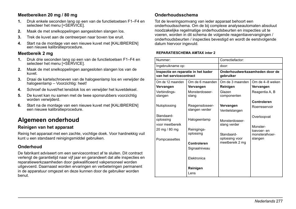 Pompen en, Algemeen onderhoud | Hach-Lange AMTAX inter2 Basic User Manual User Manual | Page 277 / 377