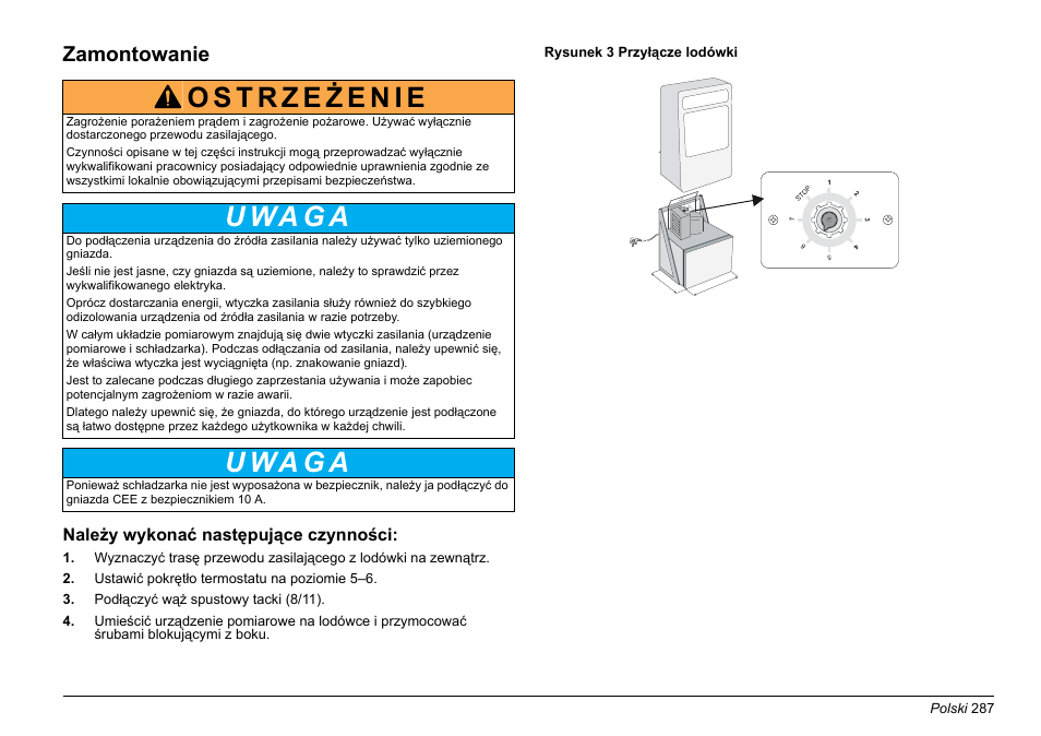 U wa g a, Zamontowanie | Hach-Lange AMTAX inter2 Basic User Manual User Manual | Page 287 / 377