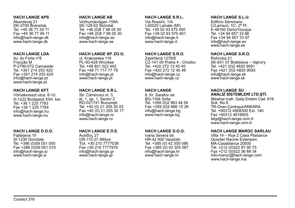 Hach-Lange AMTAX inter2 Basic User Manual User Manual | Page 376 / 377