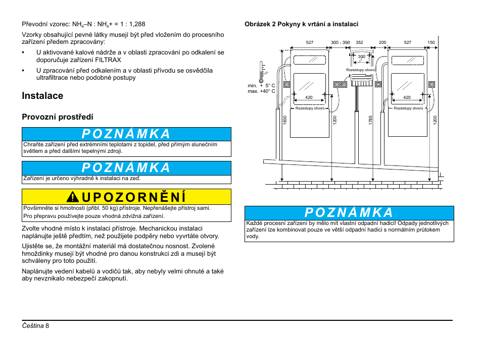 Instalace, Provozní prostředí | Hach-Lange AMTAX inter2 Basic User Manual User Manual | Page 8 / 377