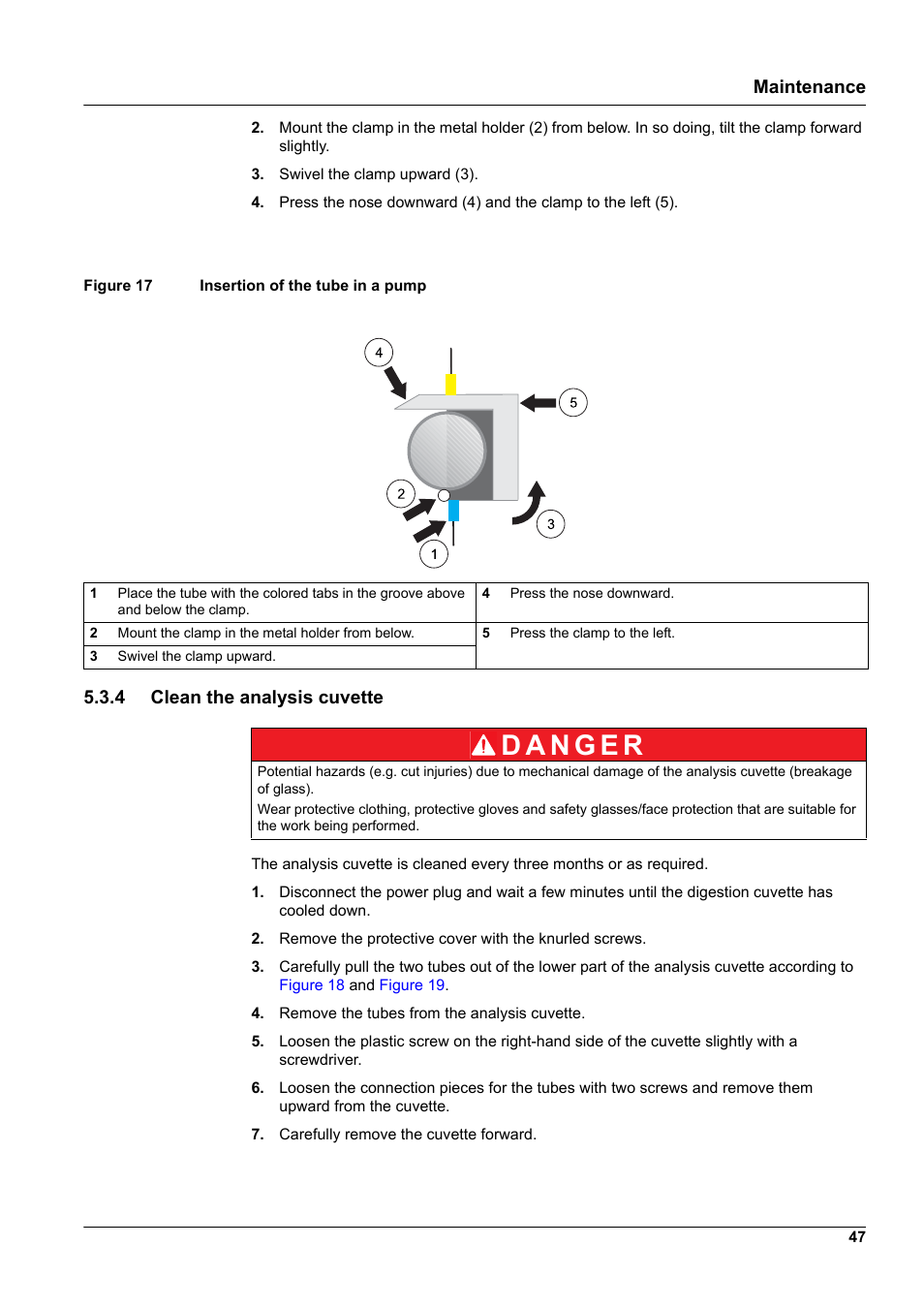 4 clean the analysis cuvette, Maintenance | Hach-Lange GANIMEDE N User Manual | Page 47 / 60