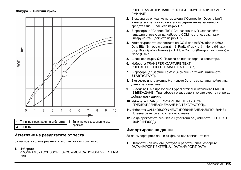 Изтегляне на резултатите от теста, Импортиране на данни, Фигура 3 | Hach-Lange BODTrak II Basic User Manual User Manual | Page 115 / 172