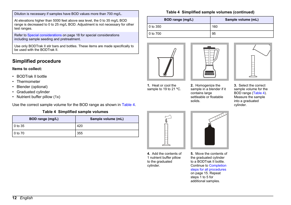 Simplified procedure | Hach-Lange BODTRACK II User Manual User Manual | Page 14 / 28