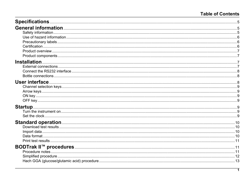 Hach-Lange BODTRACK II User Manual User Manual | Page 3 / 28