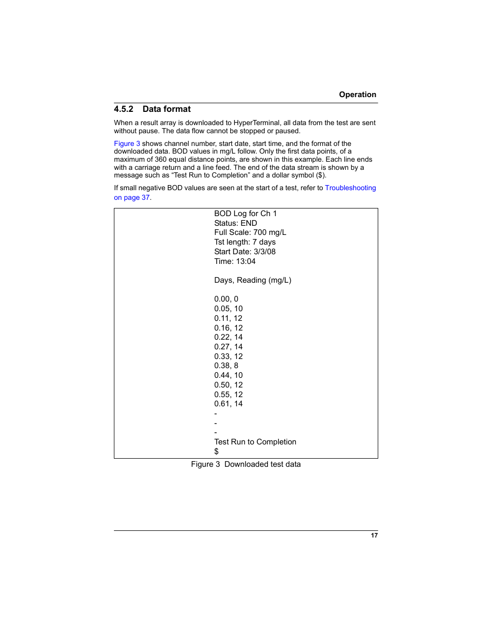 2 data format | Hach-Lange BODTRAK II: Respirometric Biochemical Oxygen Demand (BOD) User Manual | Page 17 / 46