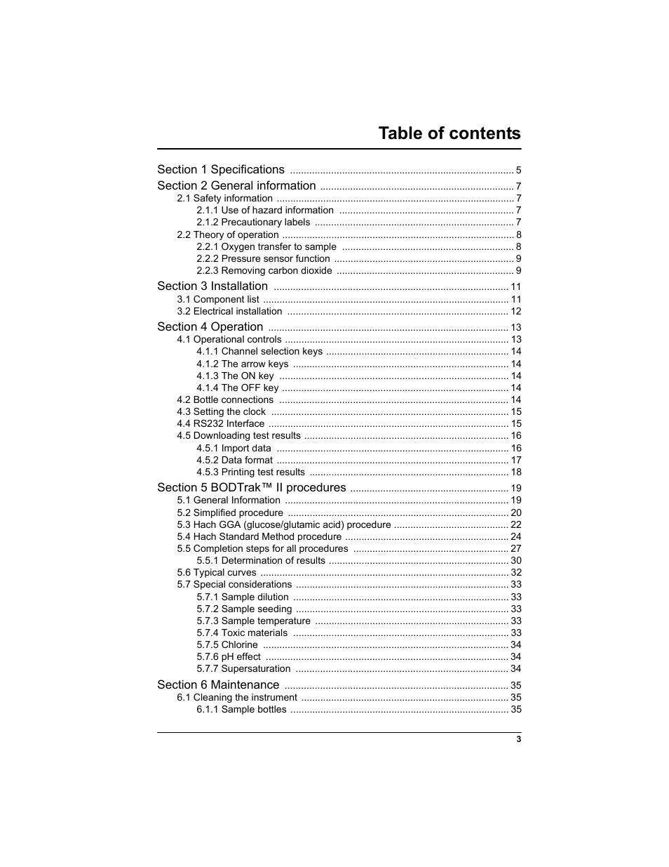 Hach-Lange BODTRAK II: Respirometric Biochemical Oxygen Demand (BOD) User Manual | Page 3 / 46