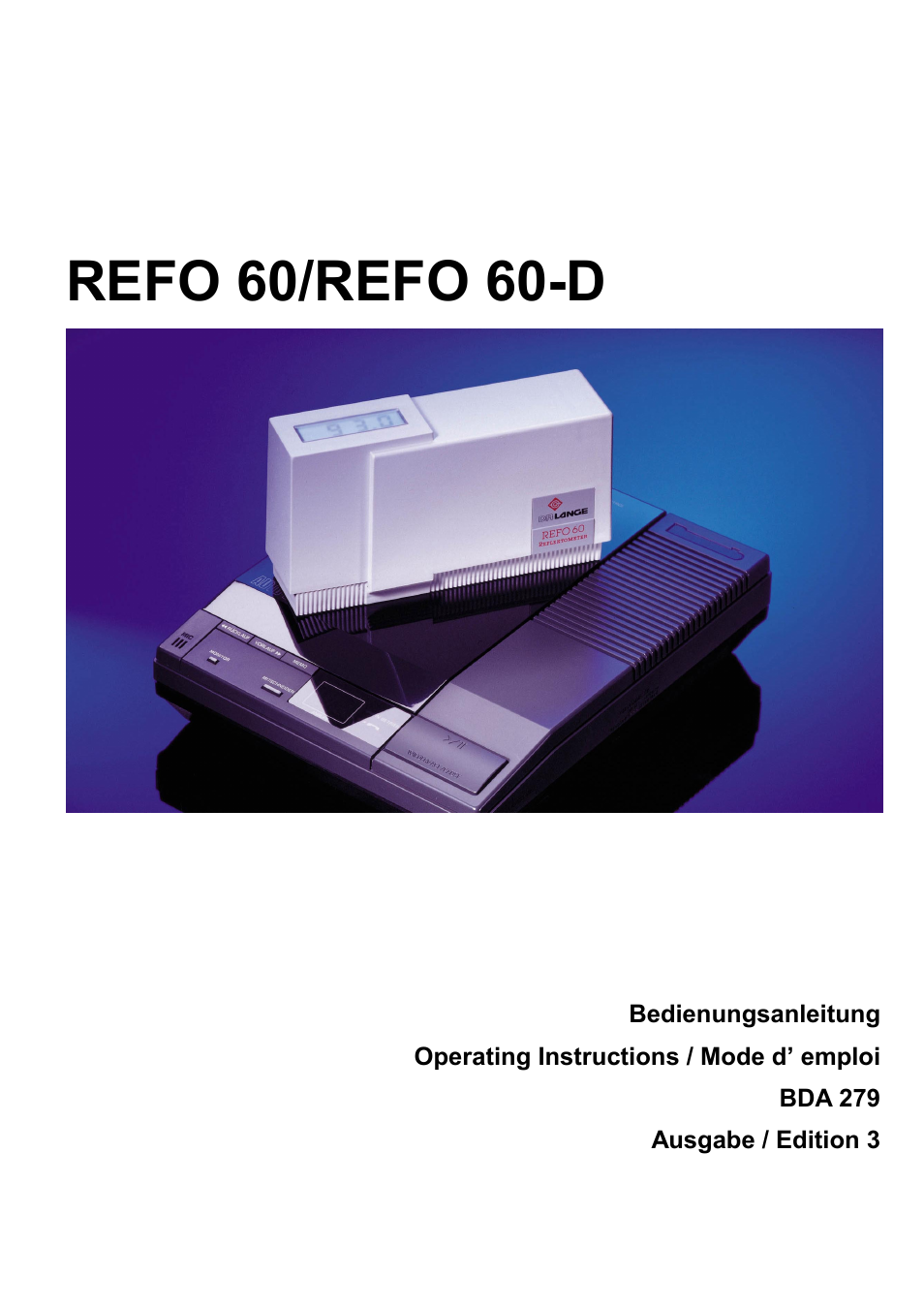 Hach-Lange REFO 60_REFO 60D User Manual | 36 pages