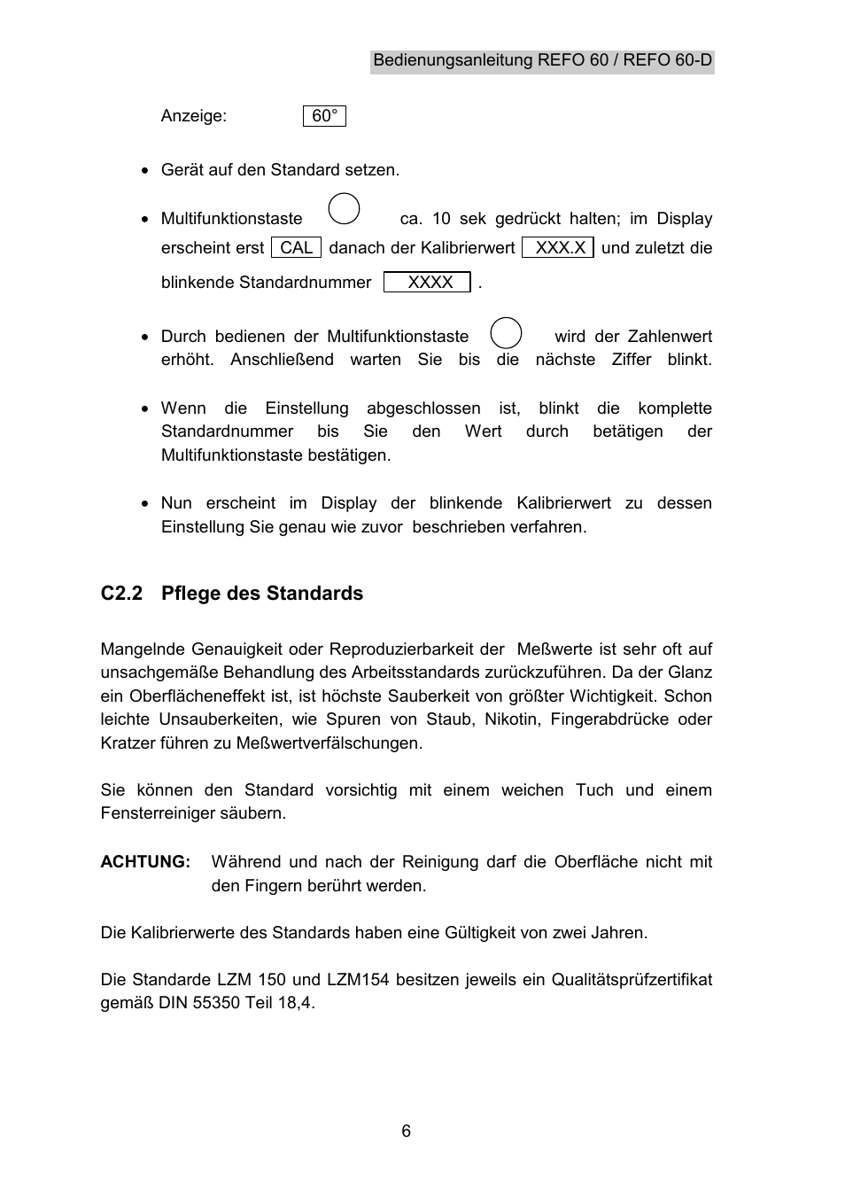 Pflege des standards | Hach-Lange REFO 60_REFO 60D User Manual | Page 8 / 36