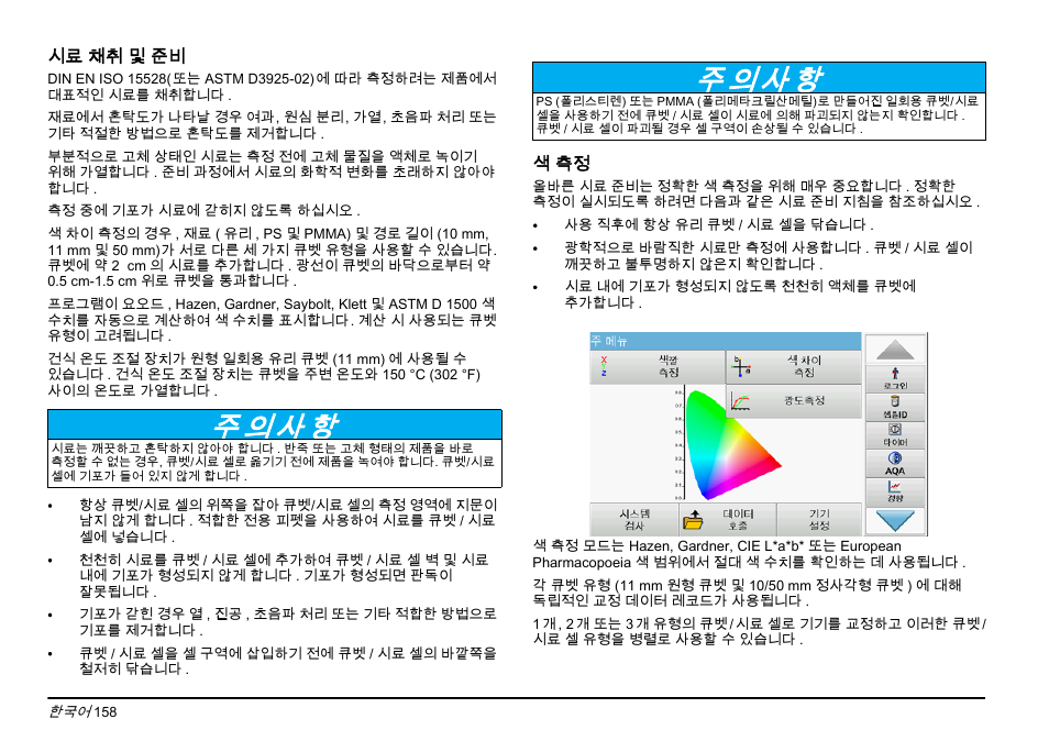 주 의 사 항 | Hach-Lange LICO 690 Basic User Manual User Manual | Page 158 / 329