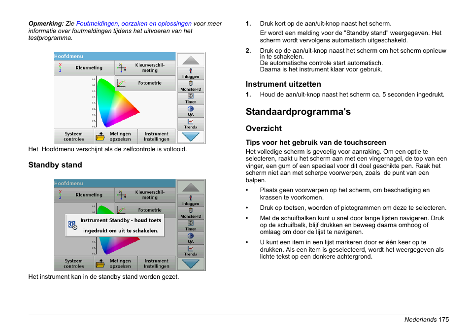 Standaardprogramma's | Hach-Lange LICO 690 Basic User Manual User Manual | Page 175 / 329