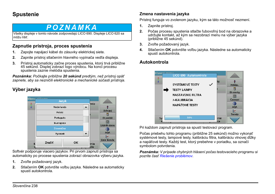 Spustenie | Hach-Lange LICO 690 Basic User Manual User Manual | Page 238 / 329