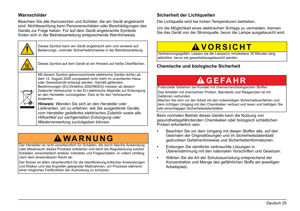 G e fa h r | Hach-Lange LICO 690 Basic User Manual User Manual | Page 25 / 329