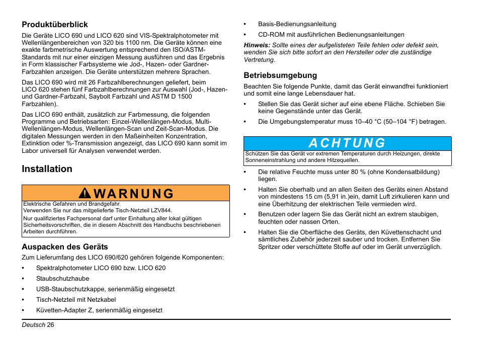 Installation | Hach-Lange LICO 690 Basic User Manual User Manual | Page 26 / 329