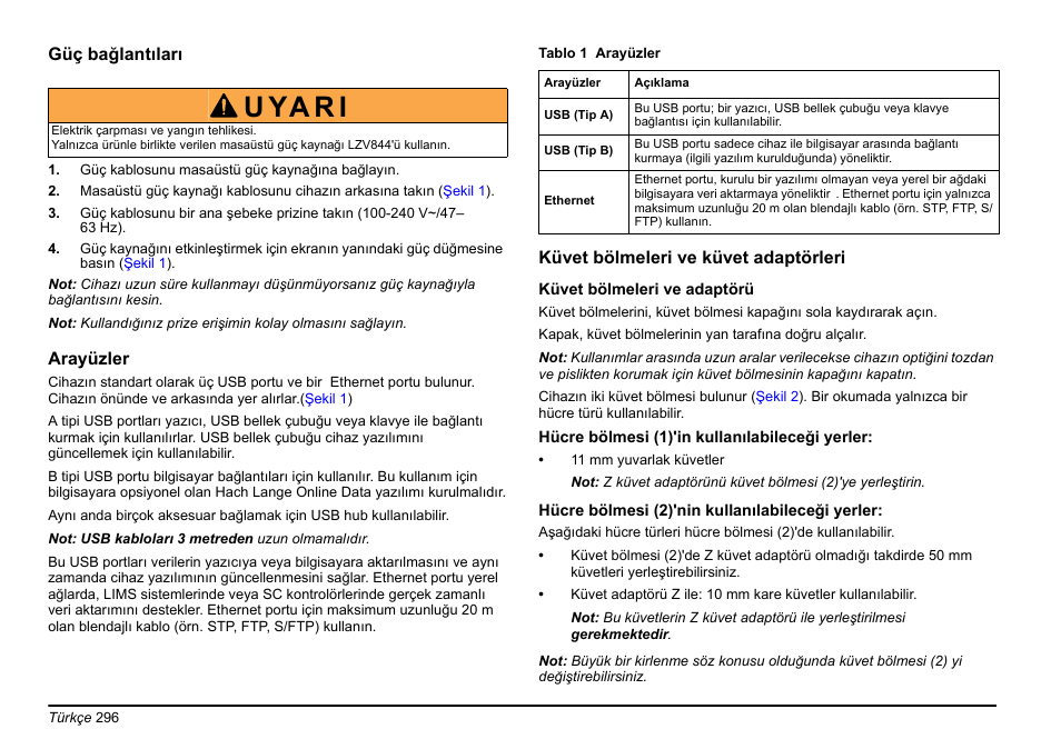 U ya r i | Hach-Lange LICO 690 Basic User Manual User Manual | Page 296 / 329