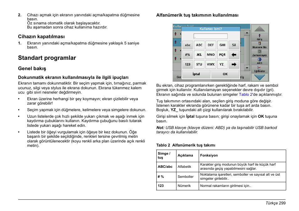 Standart programlar | Hach-Lange LICO 690 Basic User Manual User Manual | Page 299 / 329