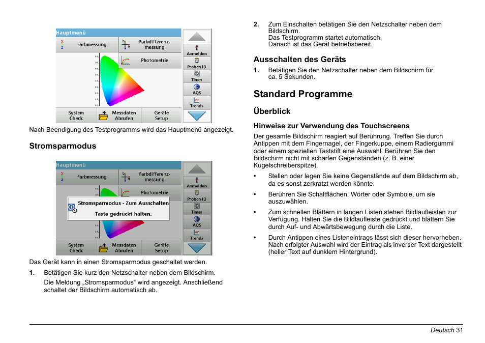 Standard programme | Hach-Lange LICO 690 Basic User Manual User Manual | Page 31 / 329