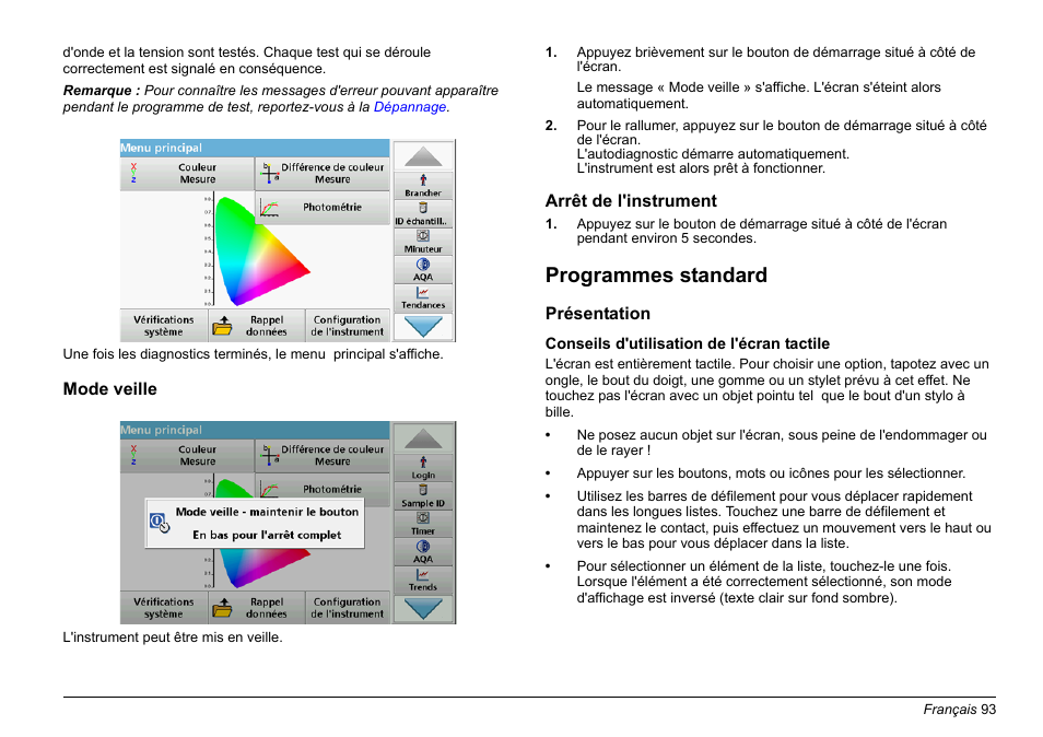Programmes standard | Hach-Lange LICO 690 Basic User Manual User Manual | Page 93 / 329