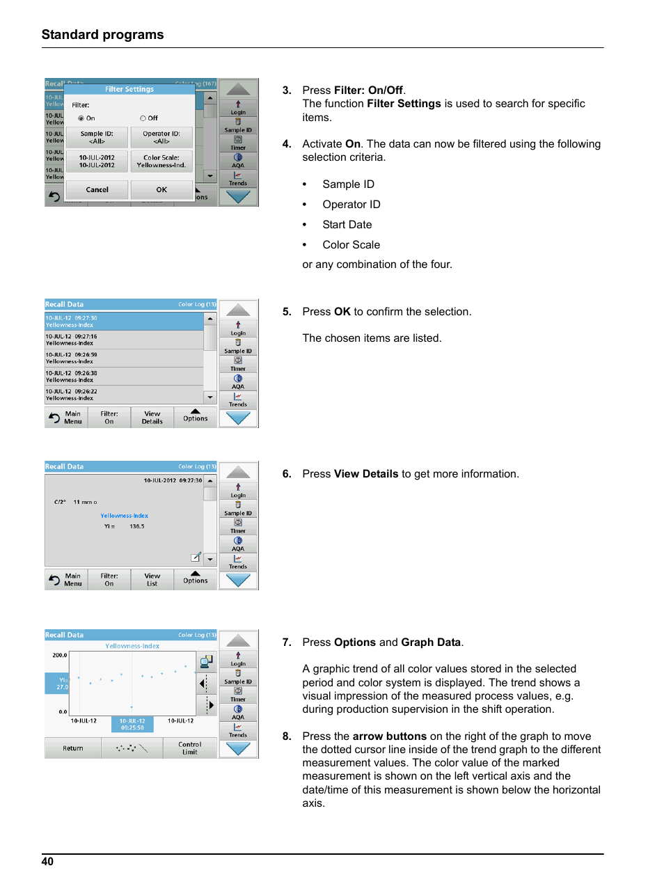 Standard programs | Hach-Lange LICO 690 User Manual User Manual | Page 40 / 114