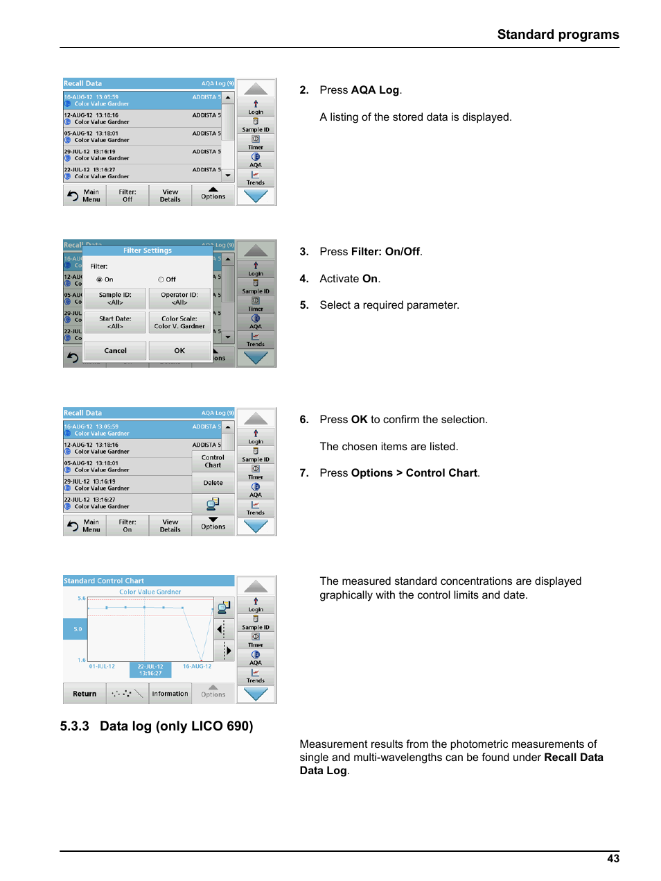 3 data log (only lico 690) | Hach-Lange LICO 690 User Manual User Manual | Page 43 / 114