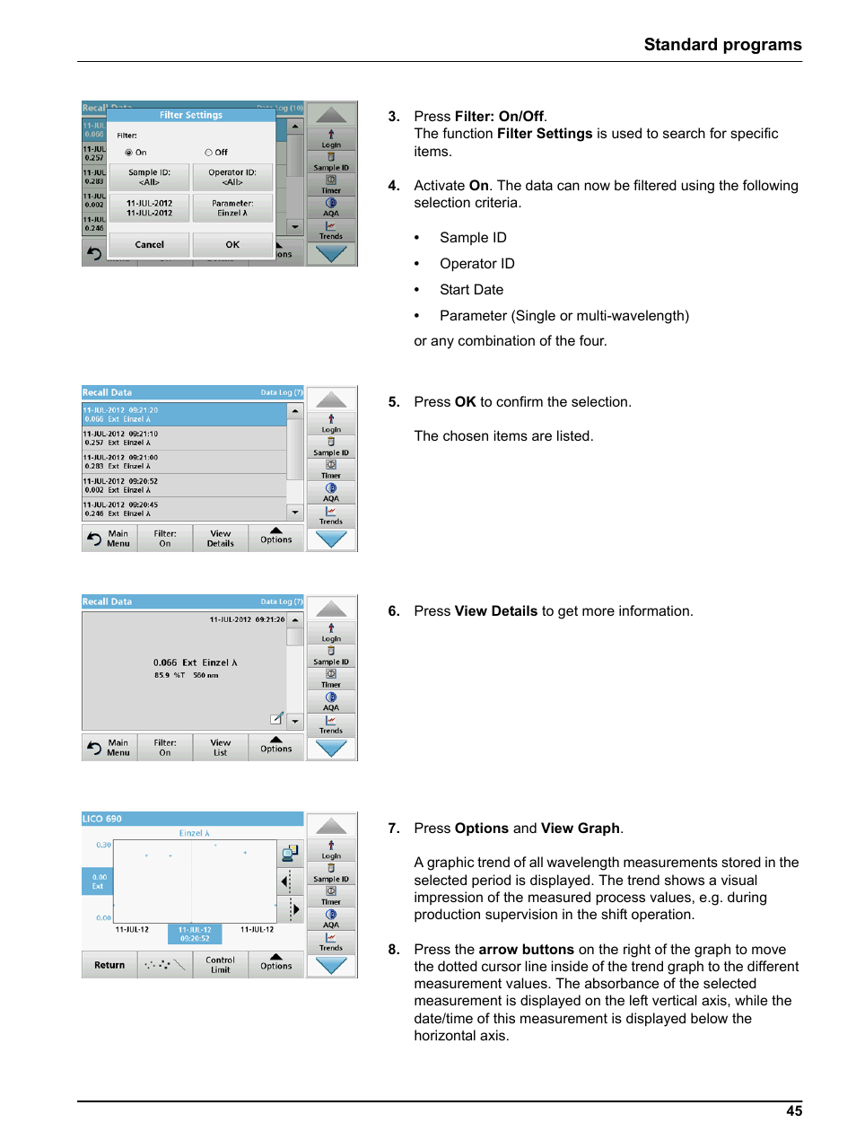 Standard programs | Hach-Lange LICO 690 User Manual User Manual | Page 45 / 114